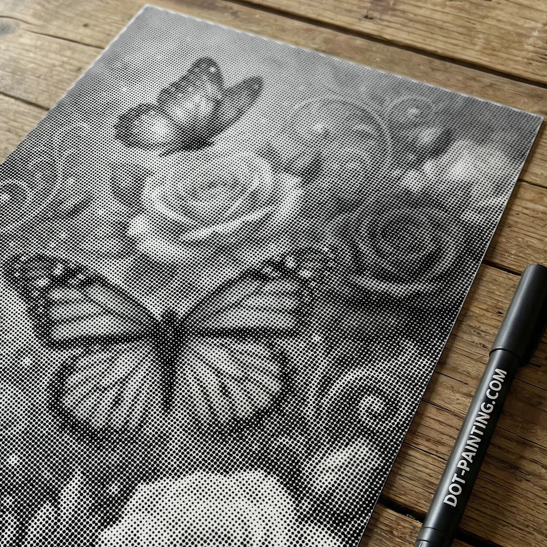 Peinture à pois de beaux papillons