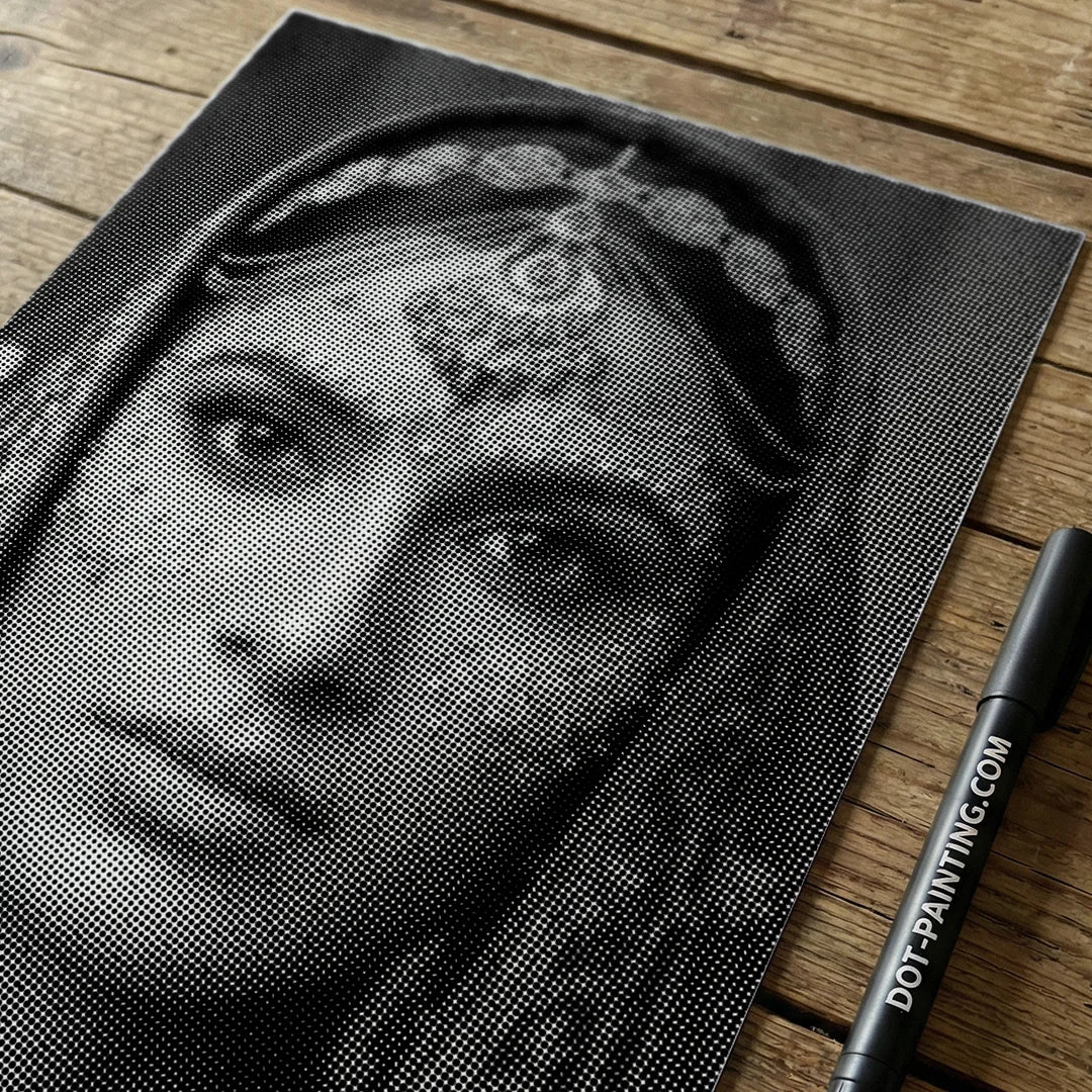 Peinture à points de femme indienne