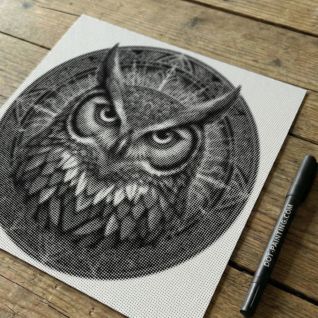 Peinture à points de mandala hibou