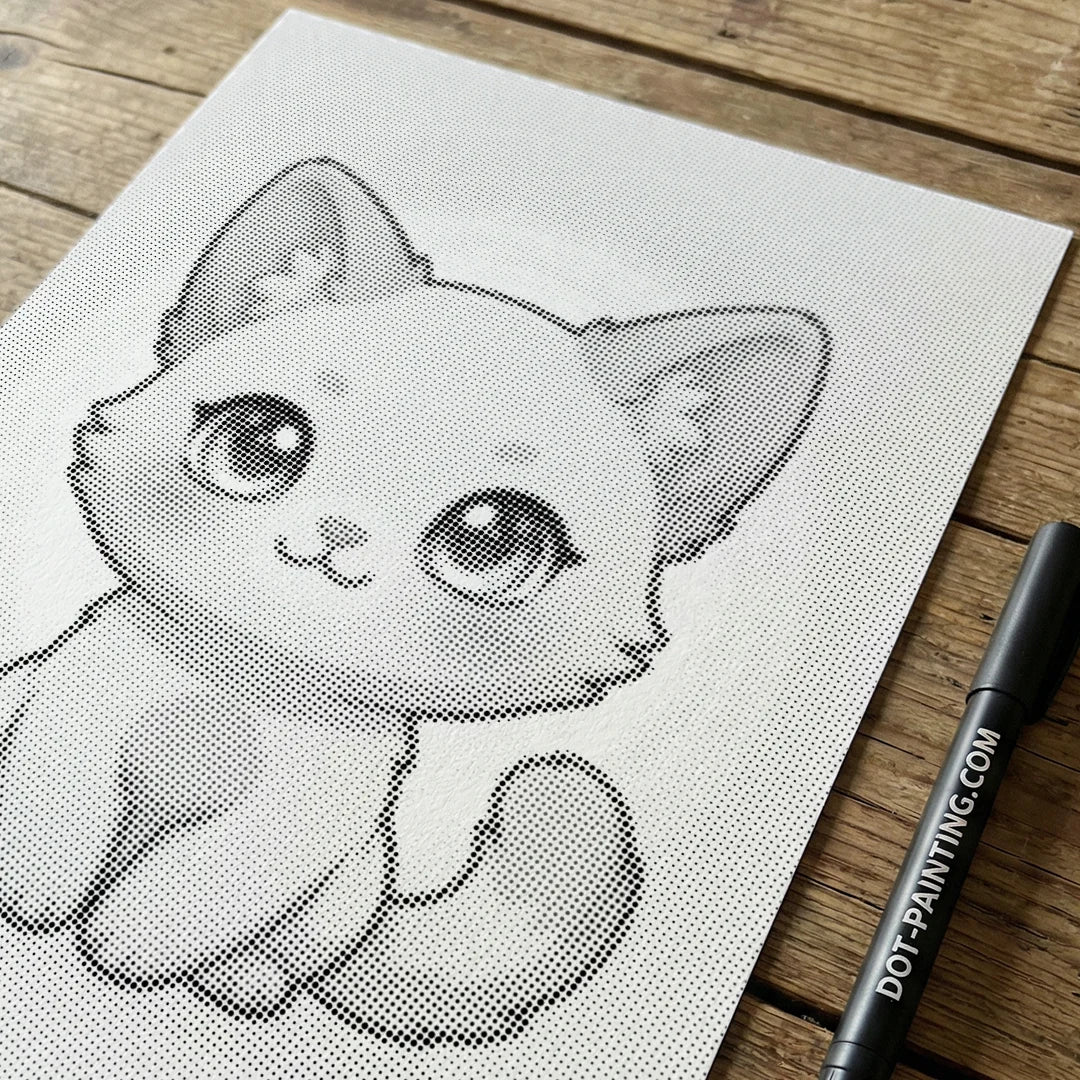 Peinture à points de chaton