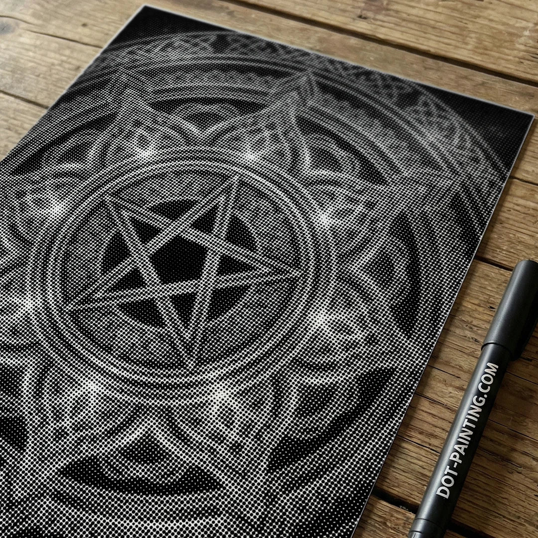 Peinture de points d’étoile de mandala