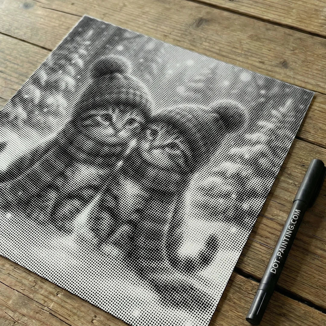 Chatons avec des chapeaux Dot Painting