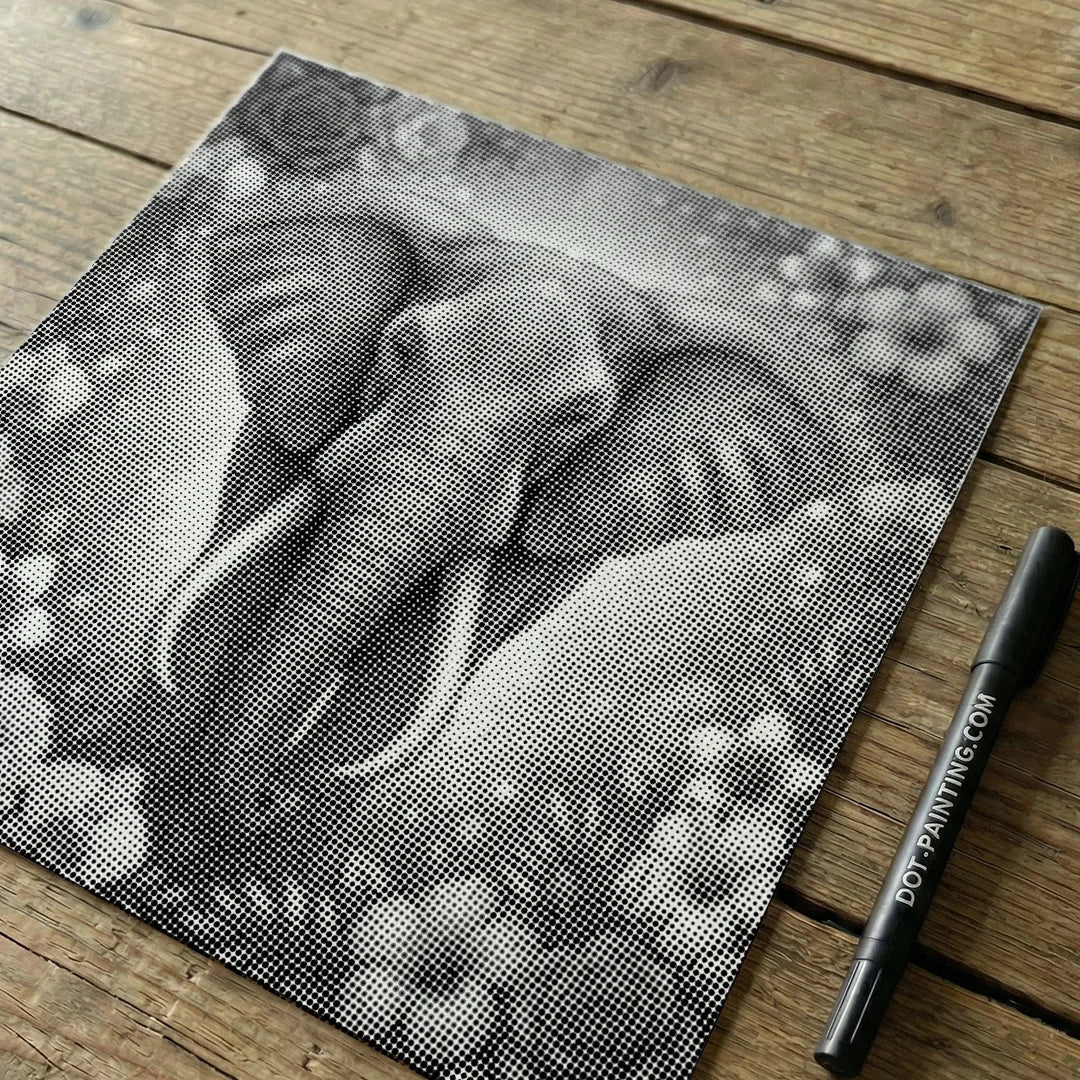 Peinture à pois d'éléphant avec des fleurs