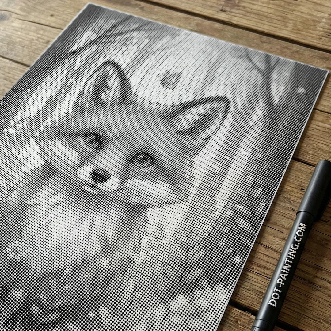 Peinture à pois de renard avec des fleurs