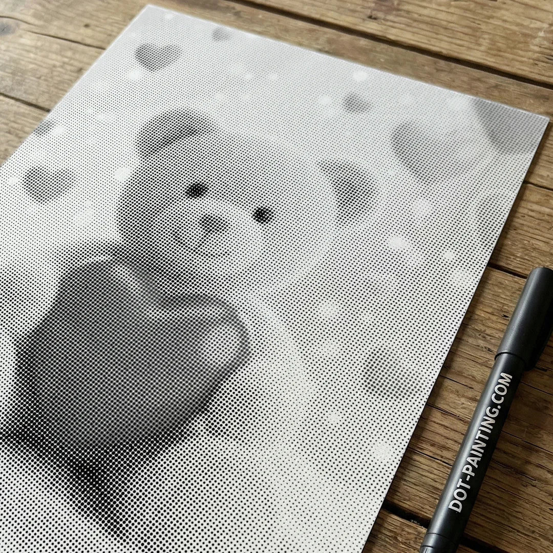 Peinture à pois ours en peluche