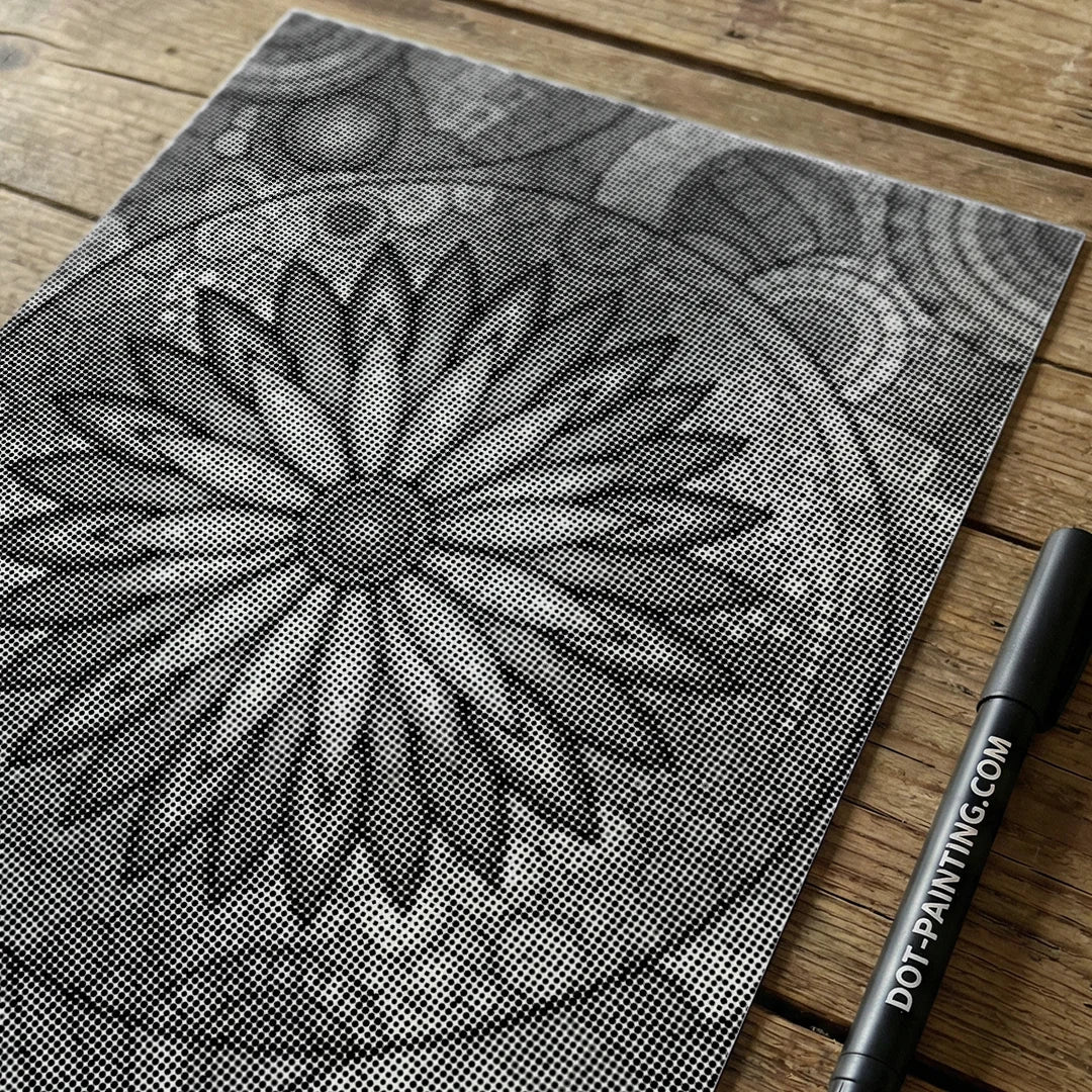 Fleur avec des points Peinture à pois