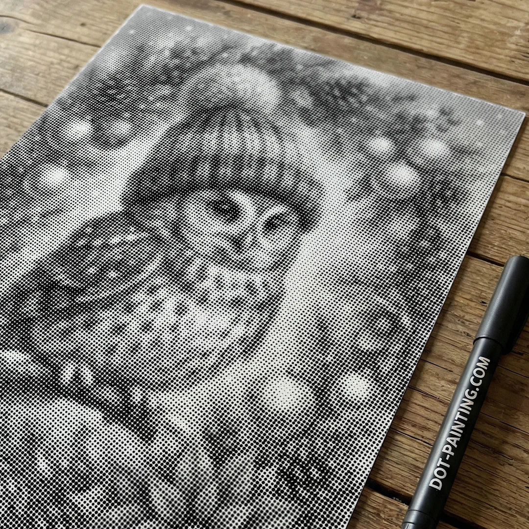 Hibou de Noël dans la peinture de point d’arbre