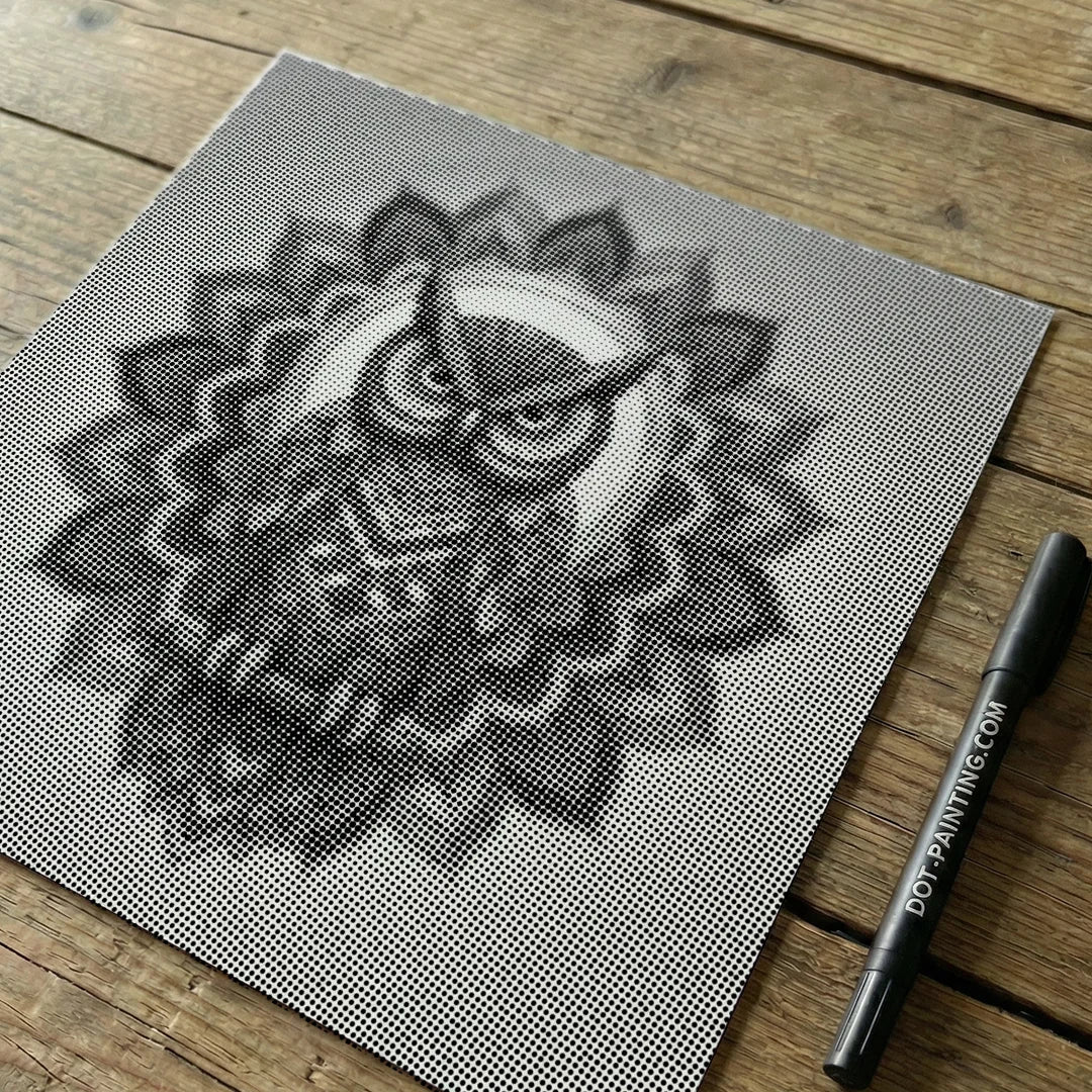 Peinture à 3 points Hibou Mandala