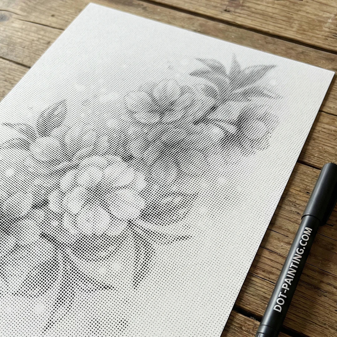 Peinture de points de fleurs de luxe