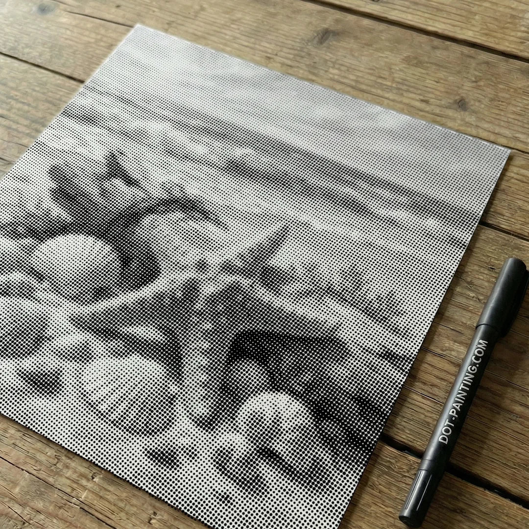 Coquillages sur la peinture à points de plage