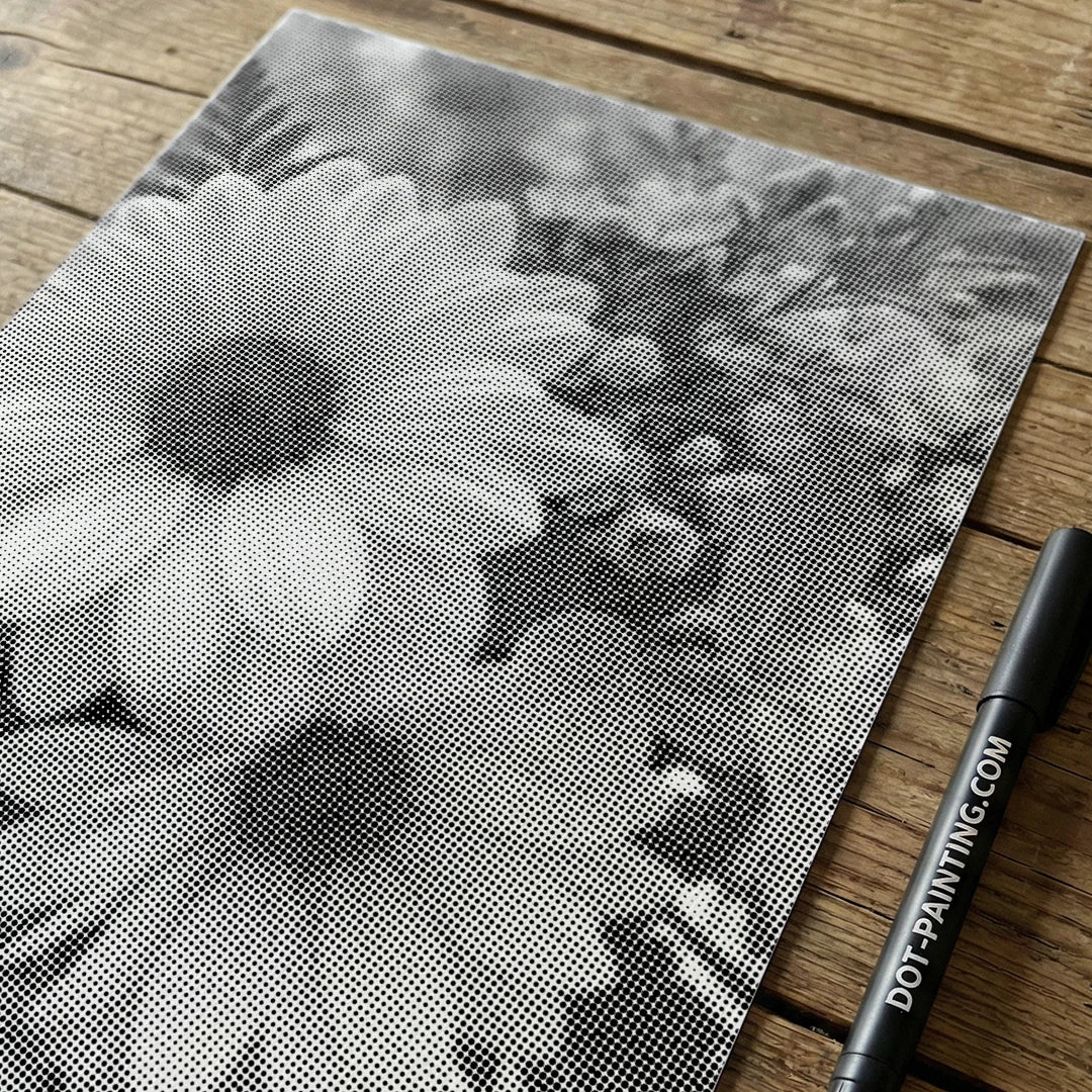 Peinture à points de fleurs
