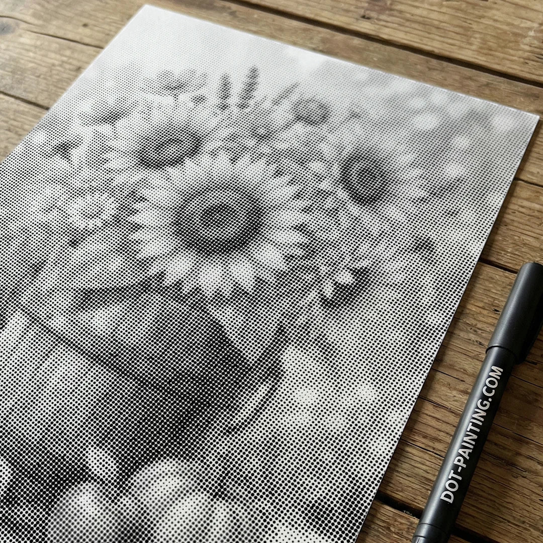Peinture à pois de tournesols