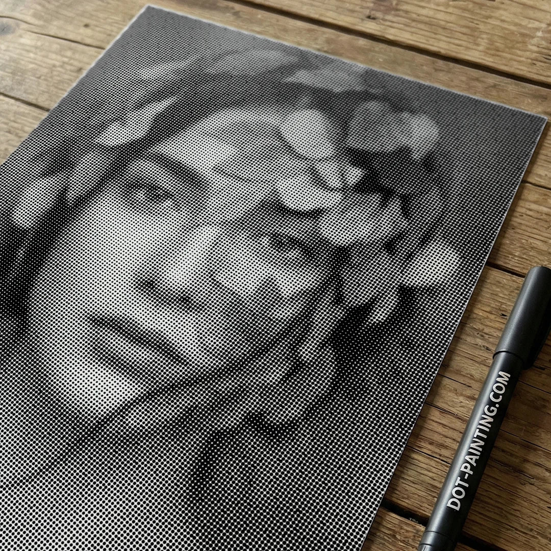 Peinture à 2 points de femme fleur