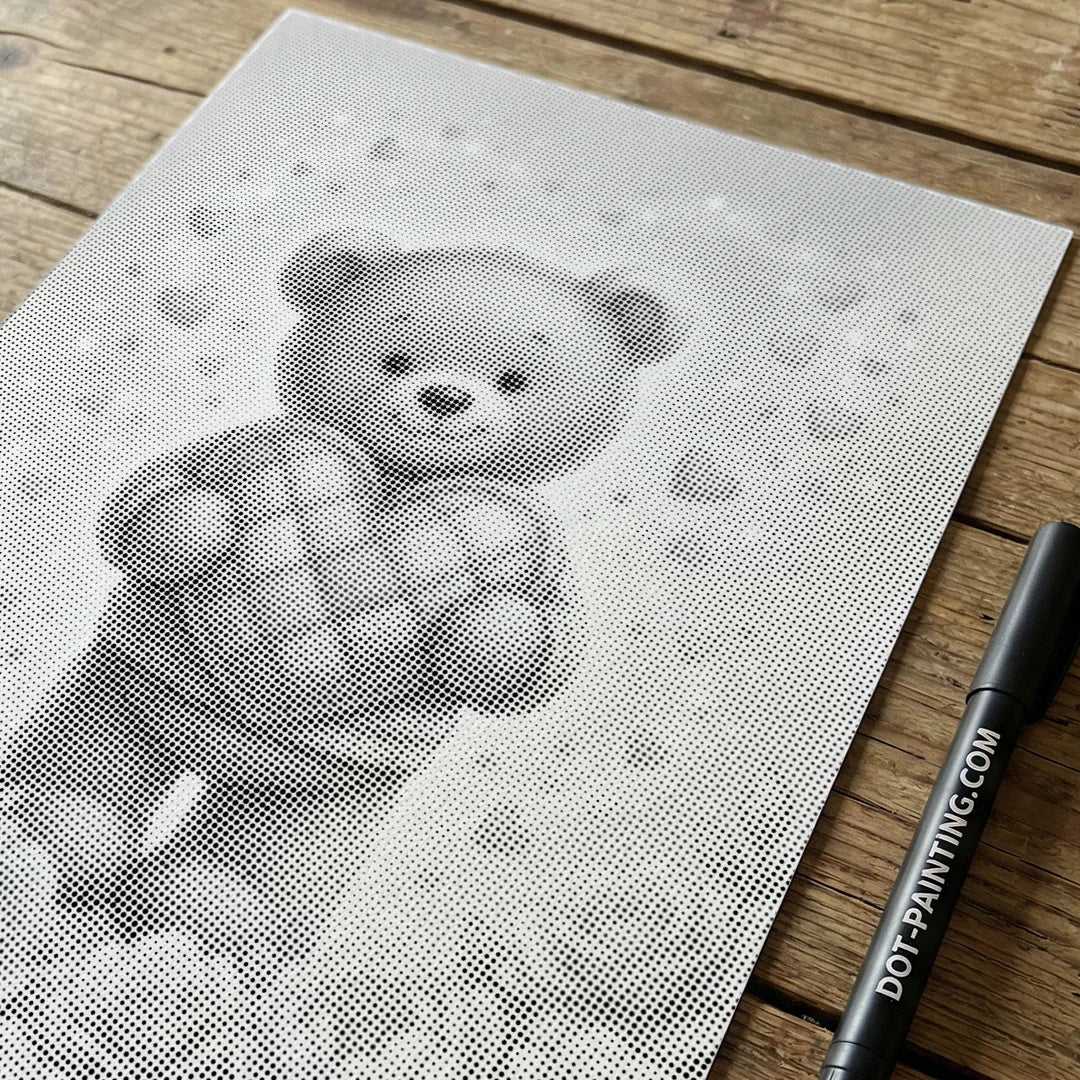 Je t'aime, peinture à pois d'ours
