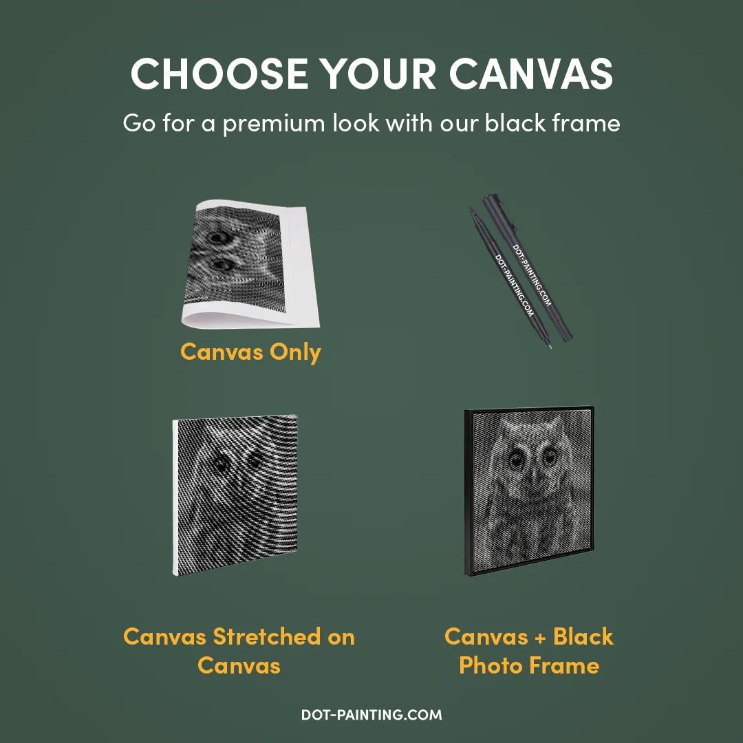 Peinture à pois petit hibou avec de grands yeux