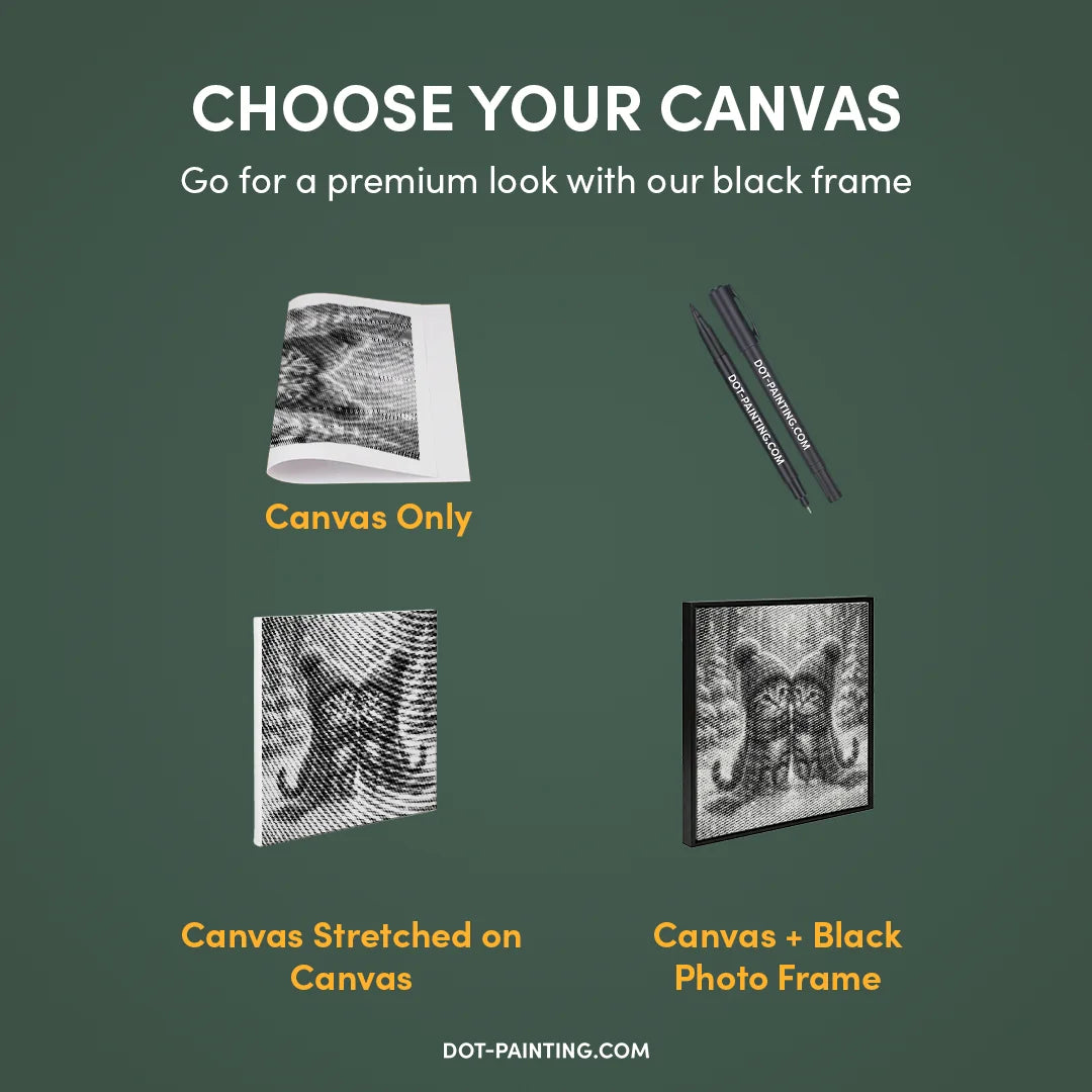 Chatons avec des chapeaux Dot Painting