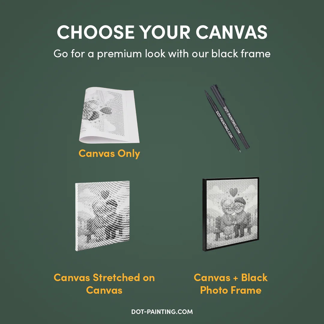 Peinture à points de vieux couple