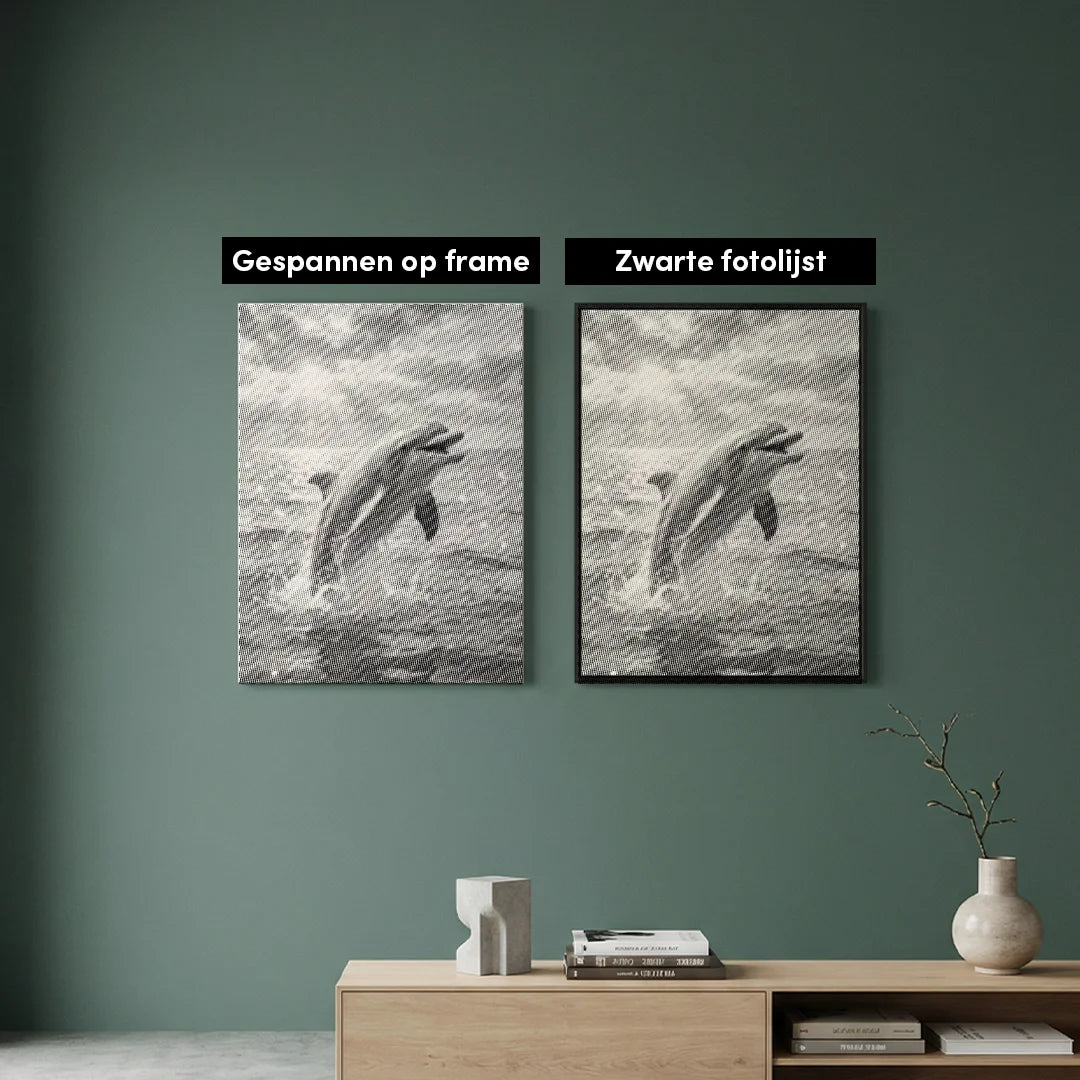 Peinture à points de dauphin sautant