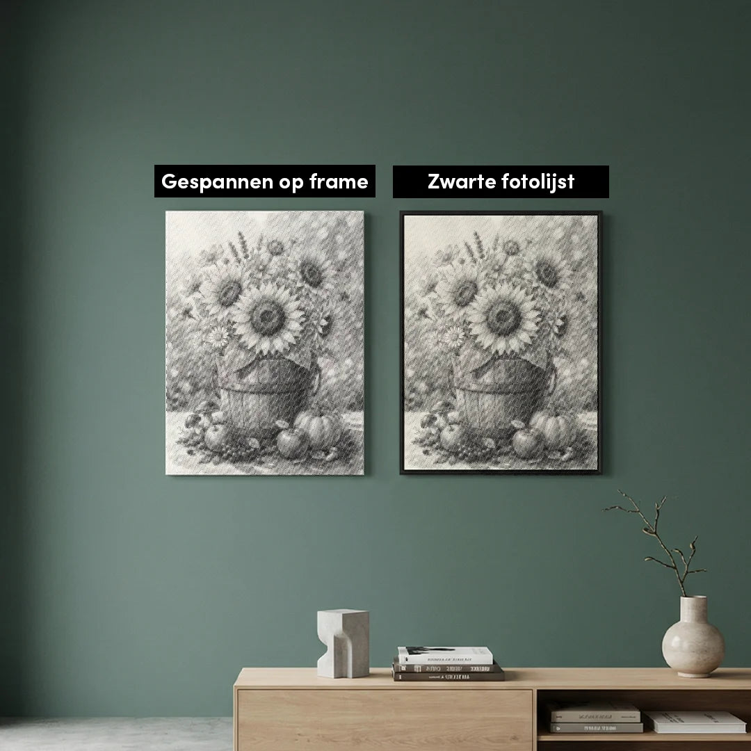 Peinture à pois de tournesols