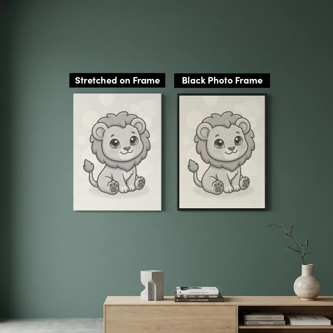 Peinture à points de lion