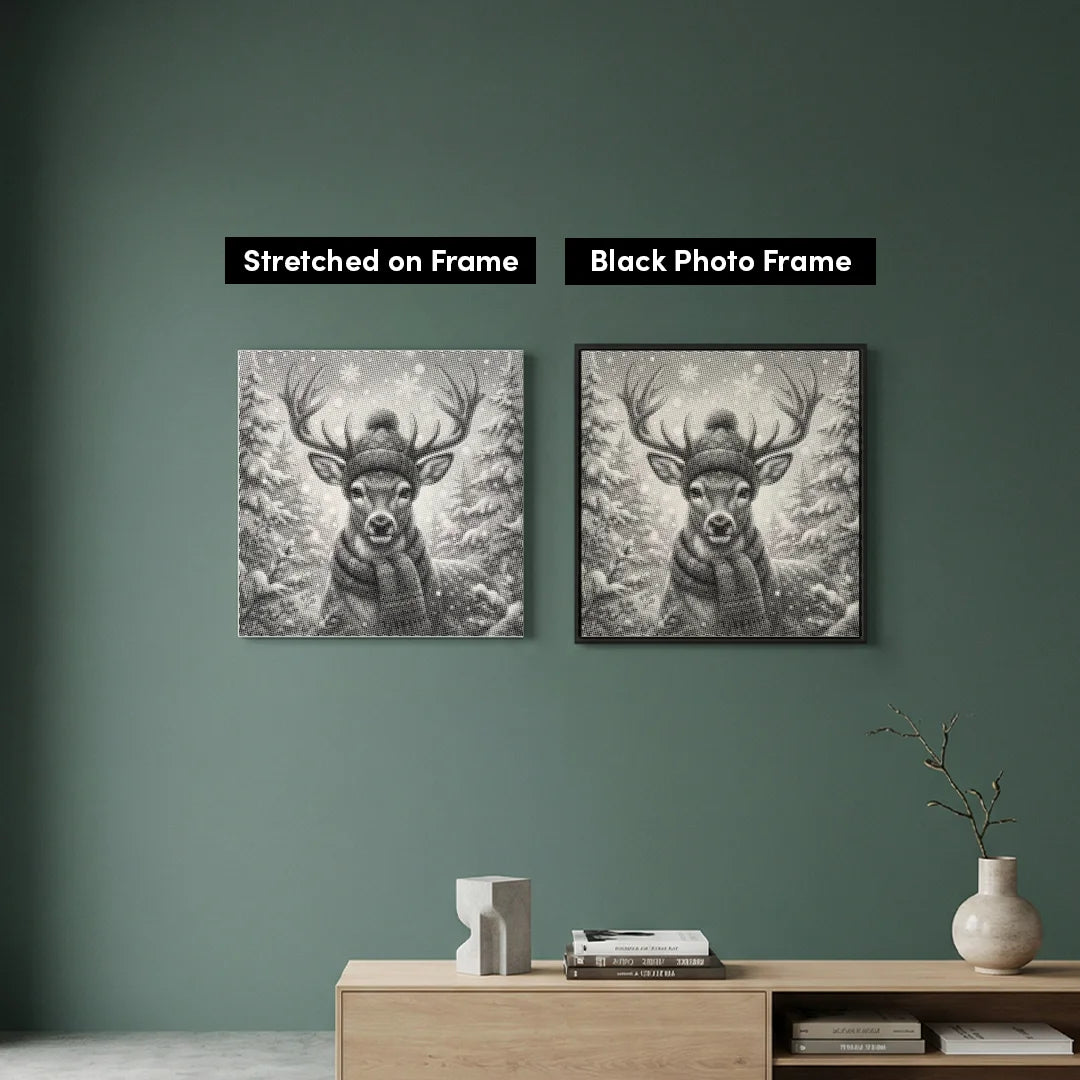 Renne avec une peinture à pois de chapeau