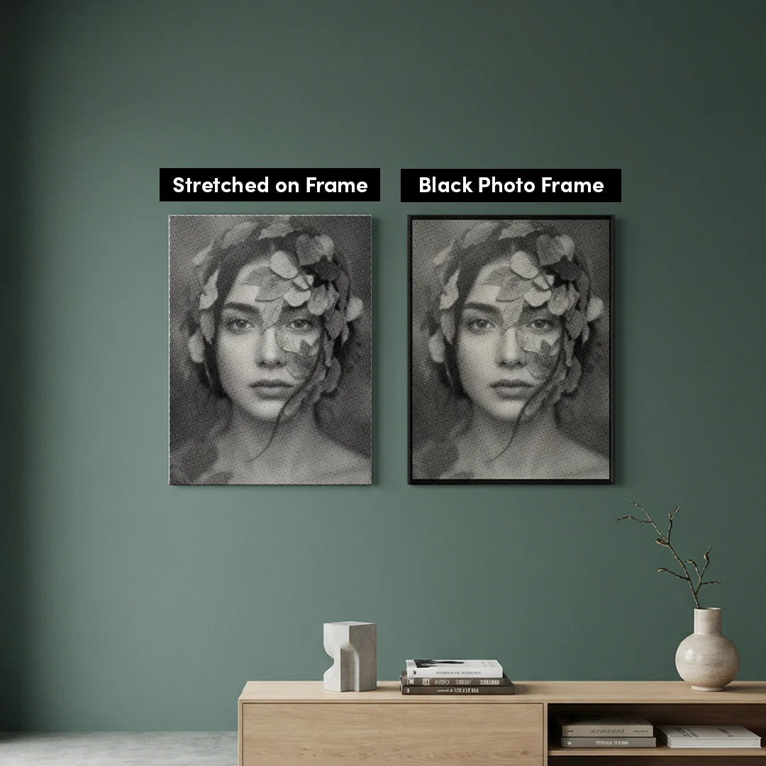Peinture à 2 points de femme fleur