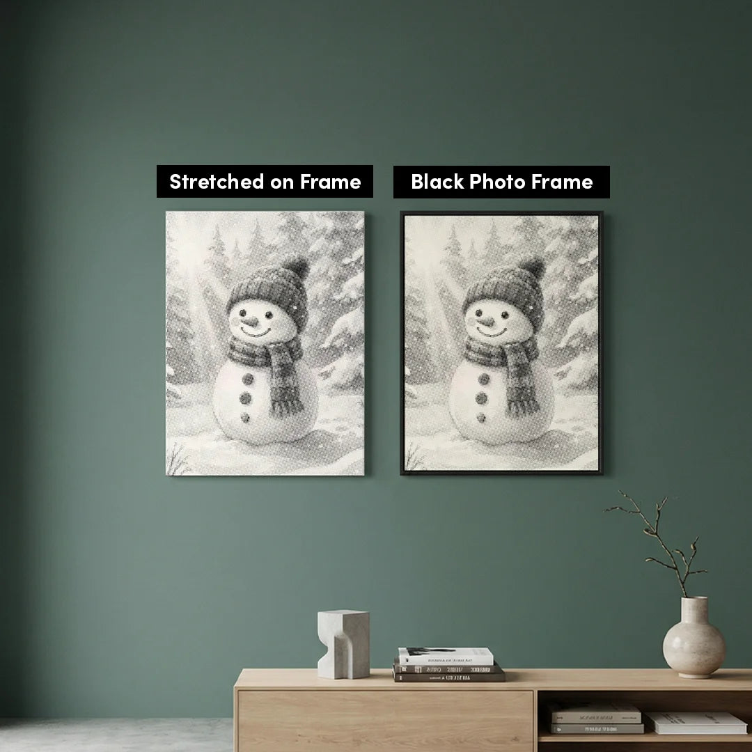 Peinture à points de bonhomme de neige