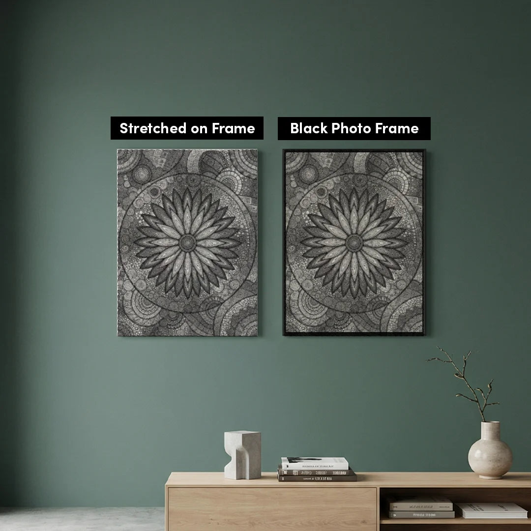 Fleur avec des points Peinture à pois