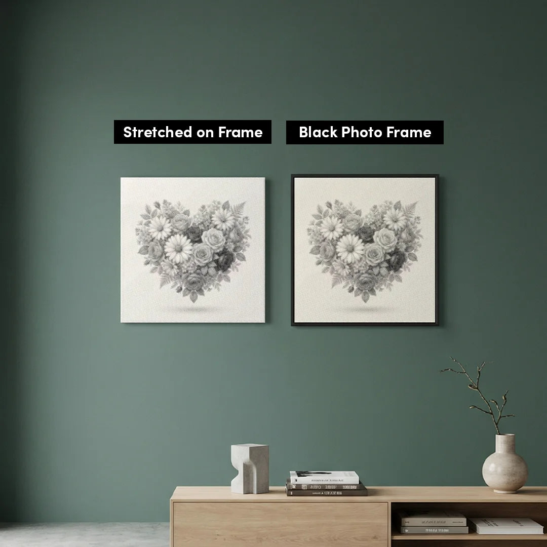 Peinture à points de coeur de fleur