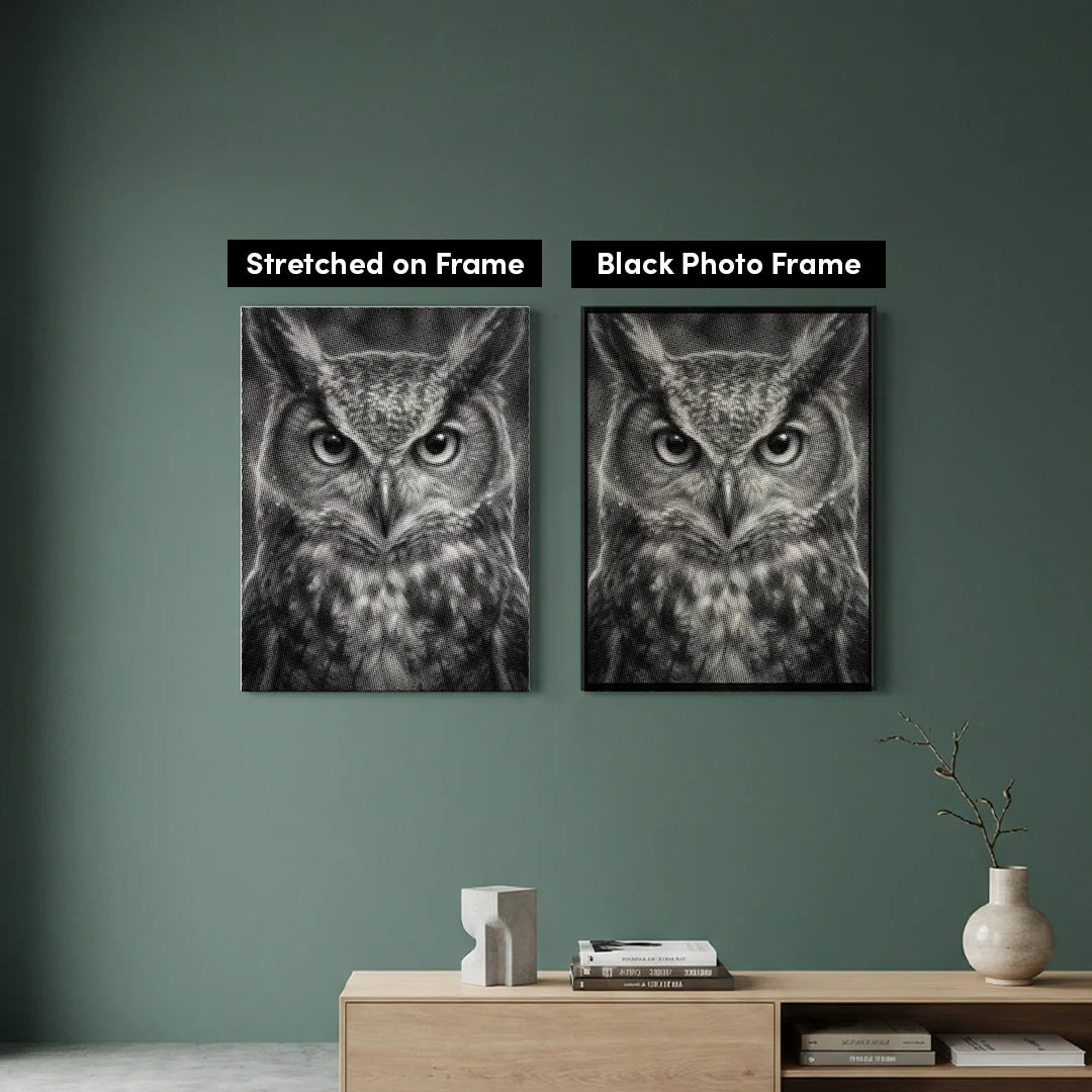 Peinture à points de hibou en colère