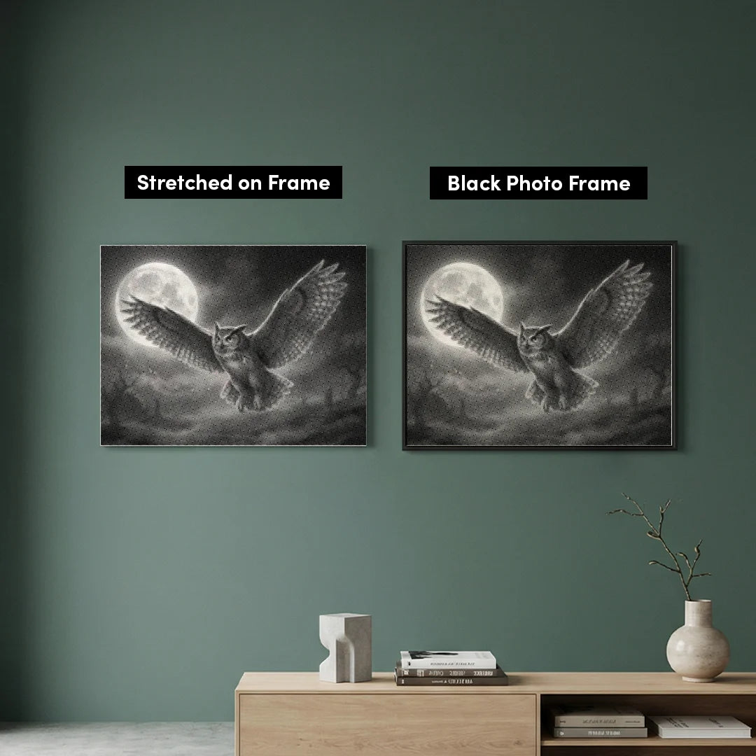 Peinture à points de hibou et de lune