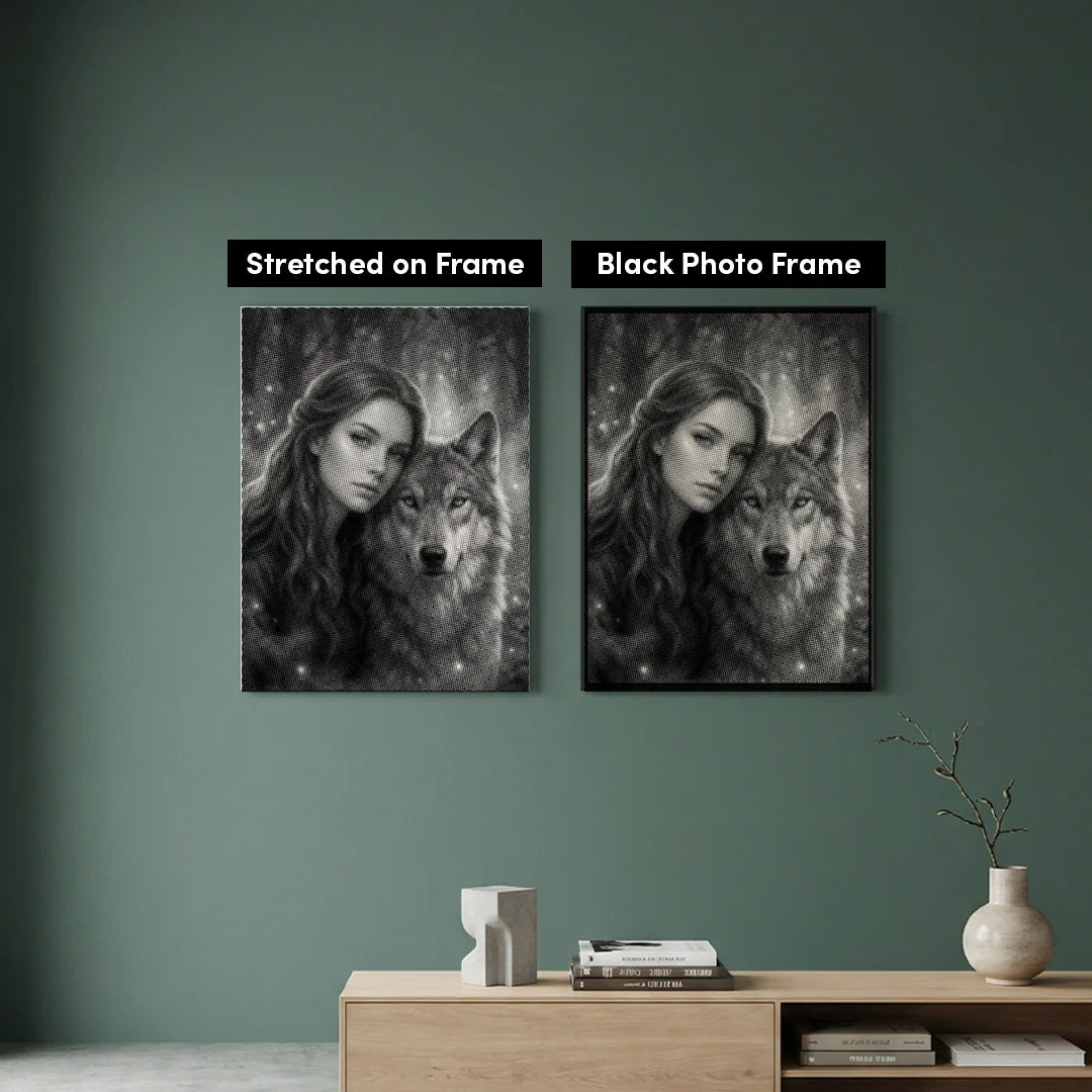 Femmes avec une peinture à pois de loup