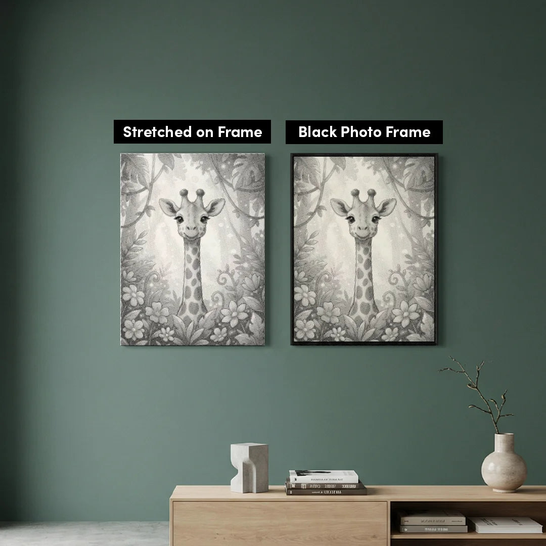 Peinture à pois girafe avec fleurs