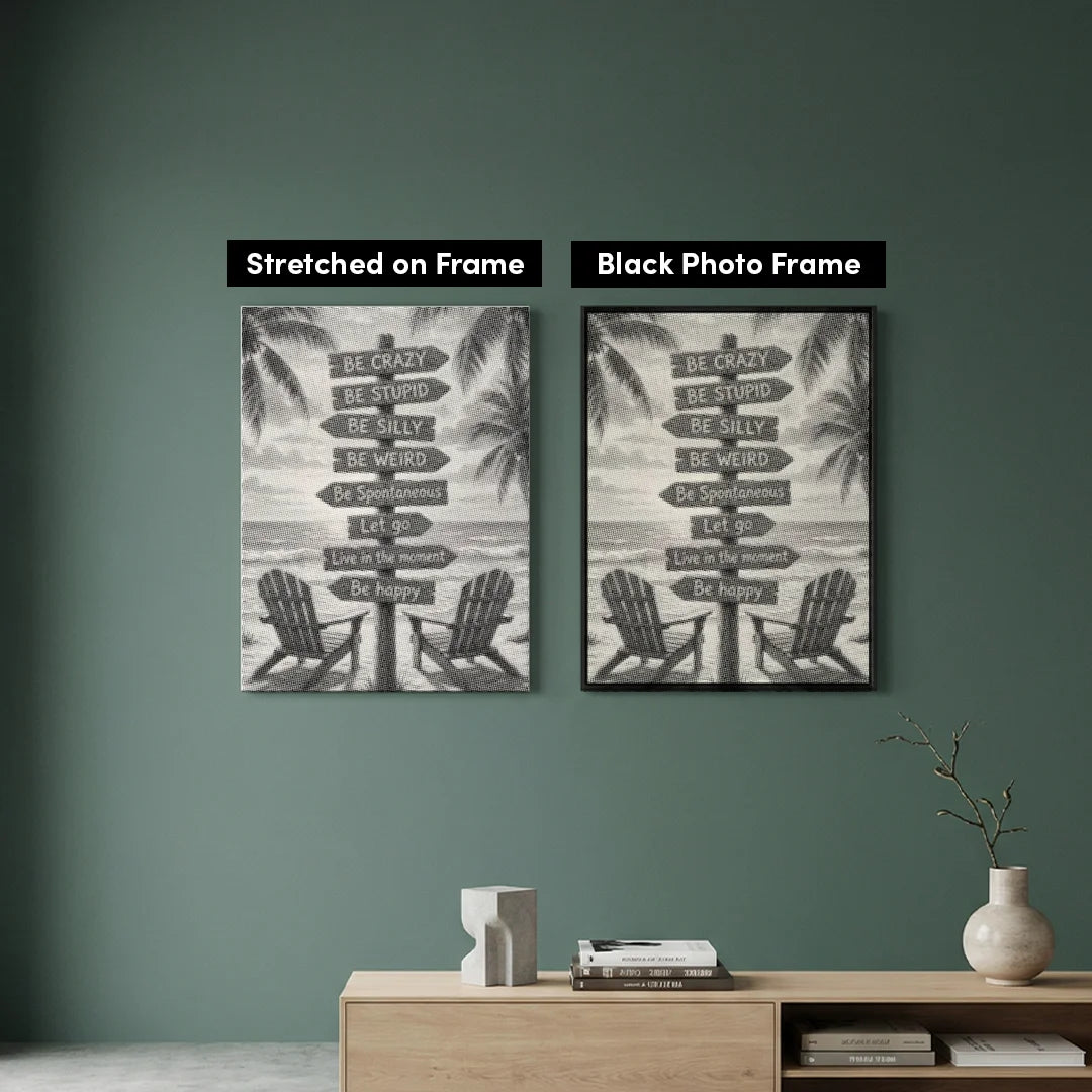 Peinture à points de panneaux de plage