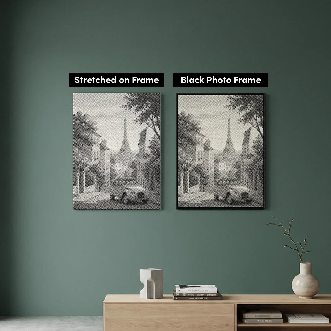 Vieille Coccinelle à Paris Dot Painting