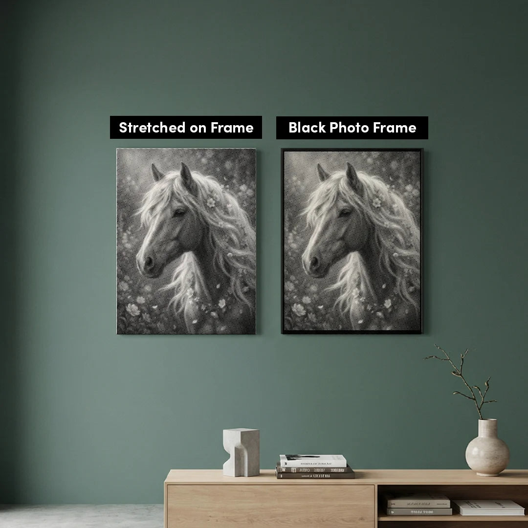 Cheval avec peinture à pois de fleurs