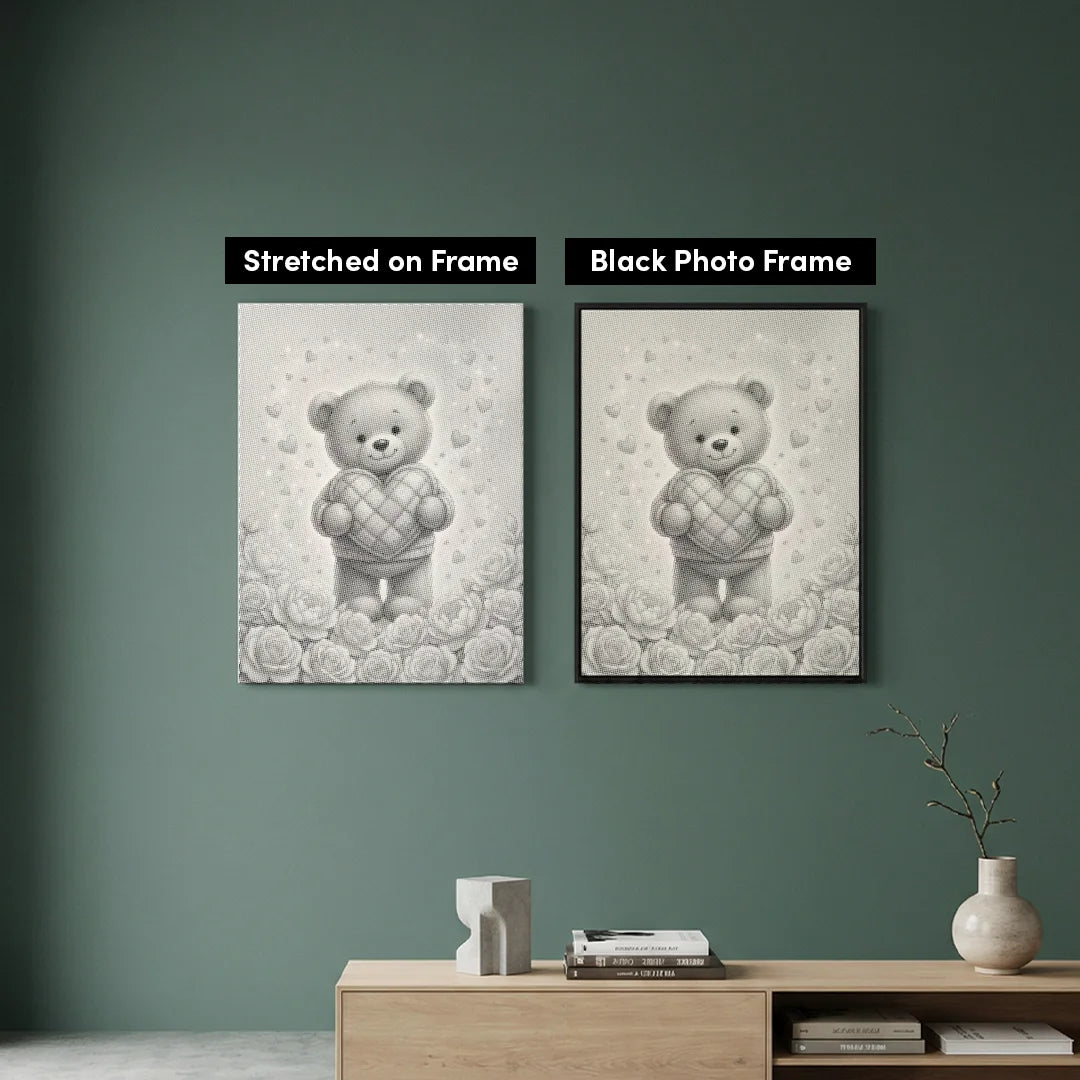Je t'aime, peinture à pois d'ours