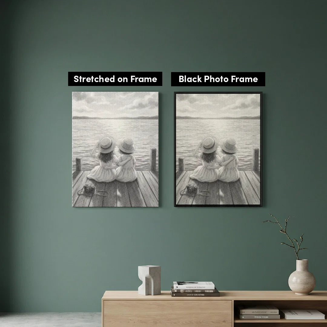 Filles au lac Dot Painting