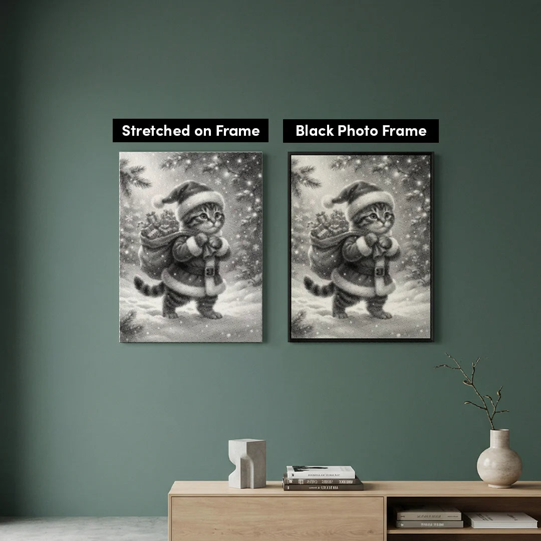 Peinture à pois de chat de Noël