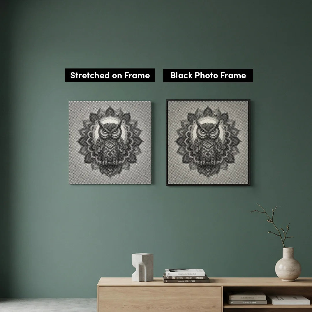 Peinture à 3 points Hibou Mandala