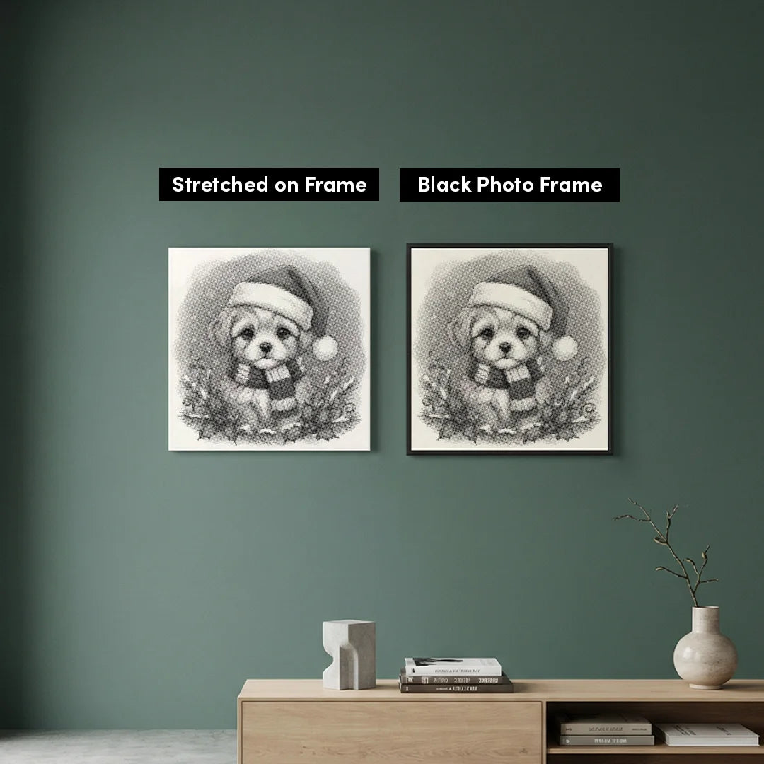 Peinture à 2 points pour chiot de Noël