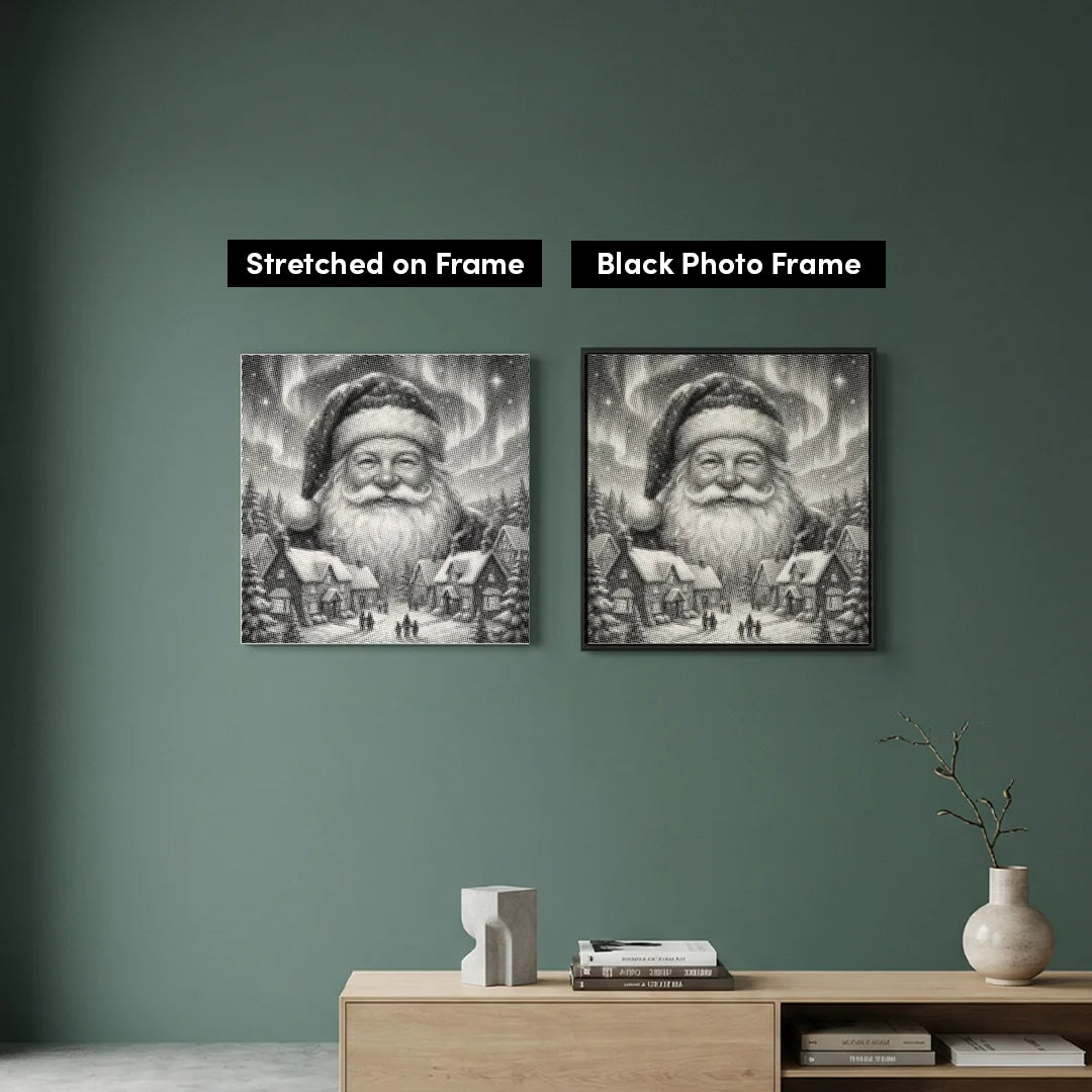 Peinture à points du village de Noël