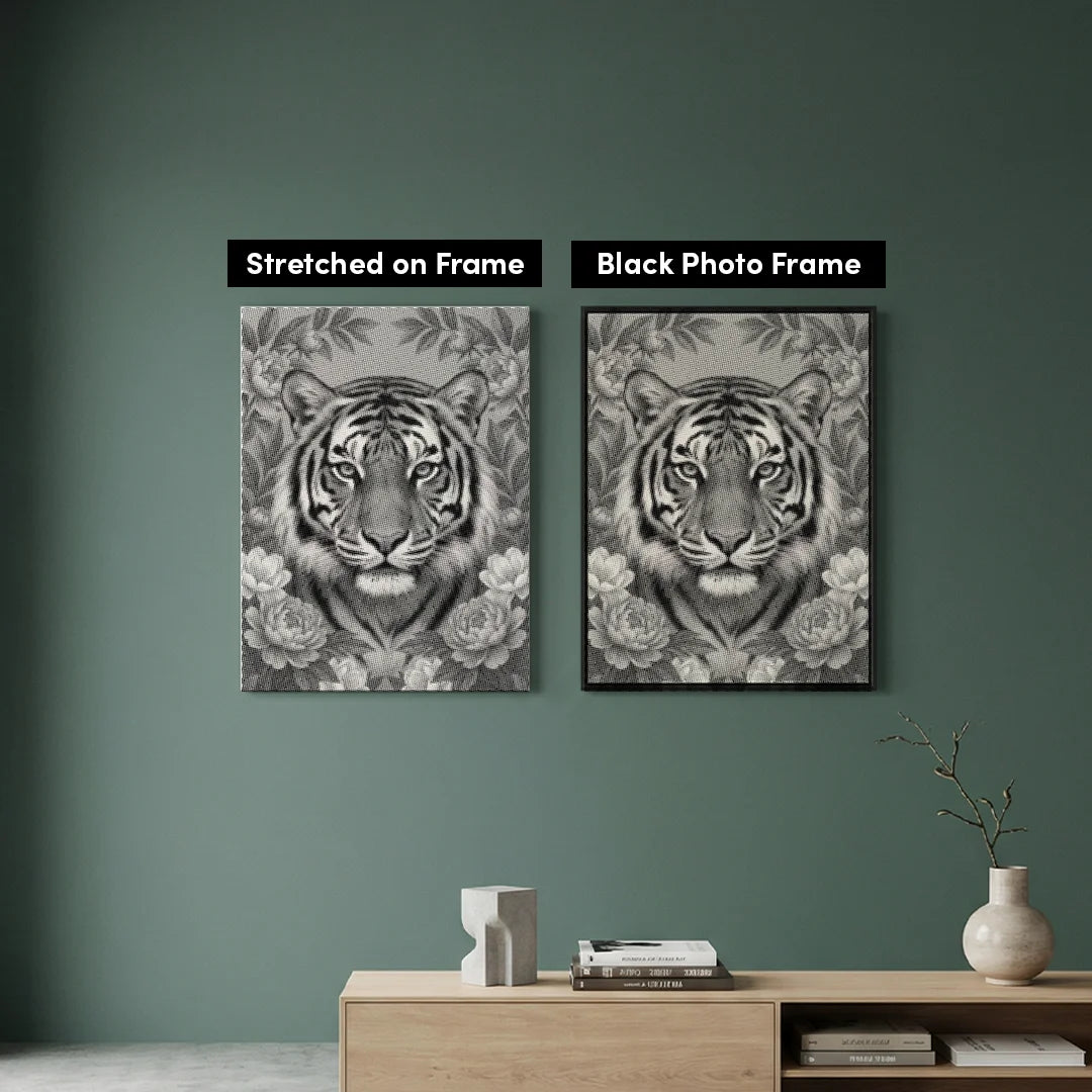 Peinture à pois de tigre sur des fleurs
