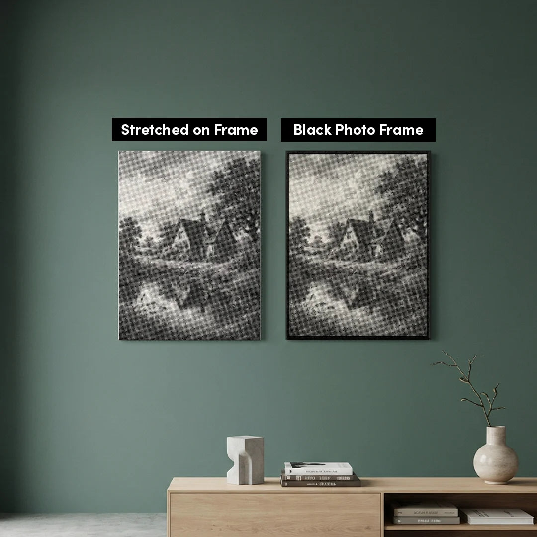 Maison sur la peinture à points Heath