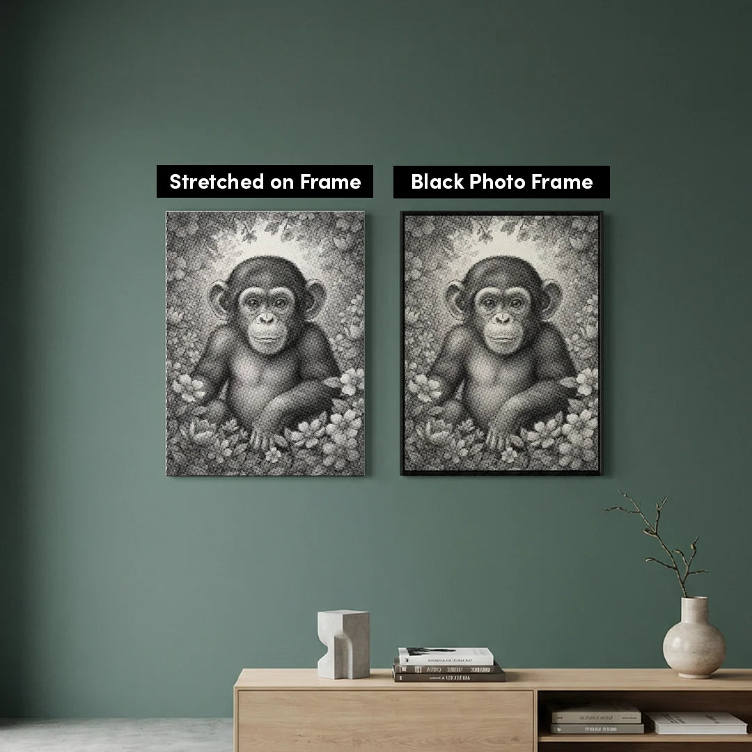 Singe avec peinture à pois de fleurs