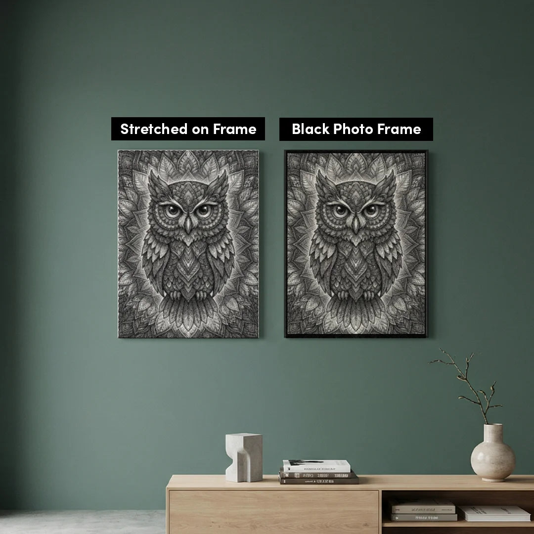 Peinture à 2 points hibou Mandala 2