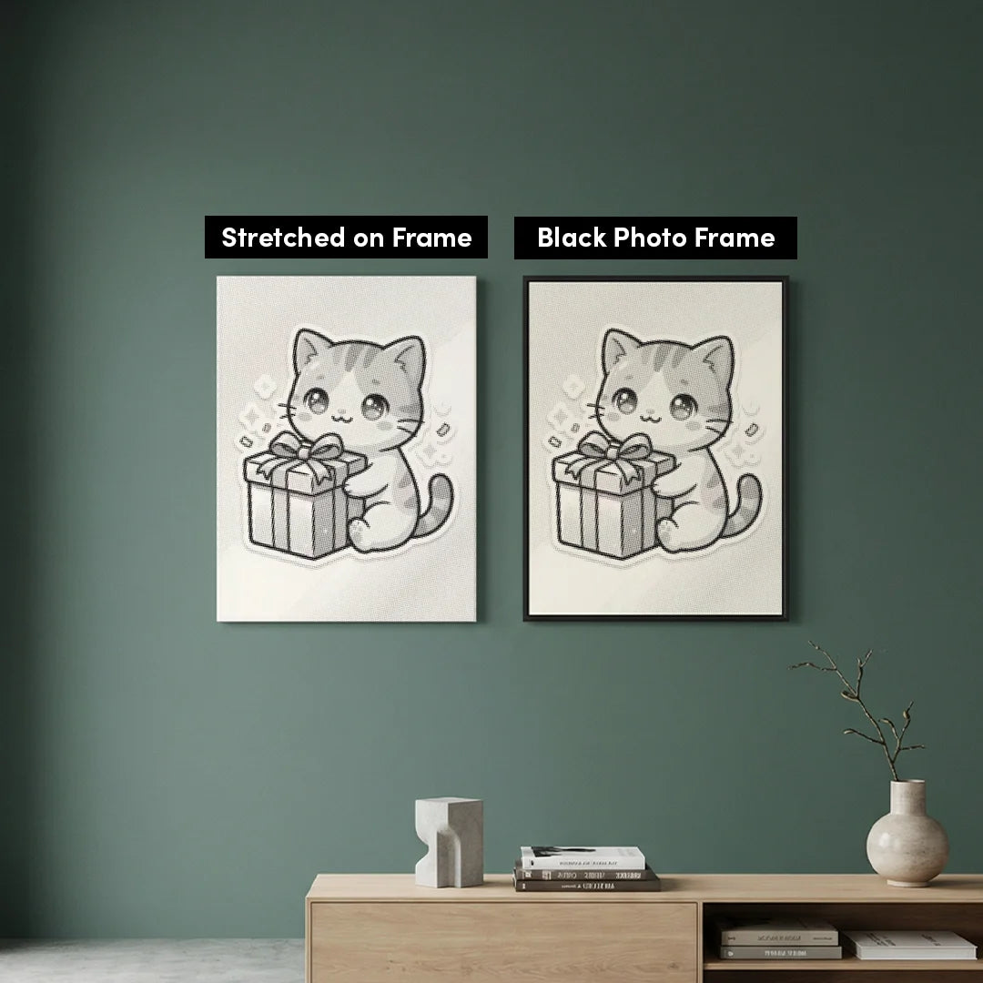 Chat avec peinture à points cadeau