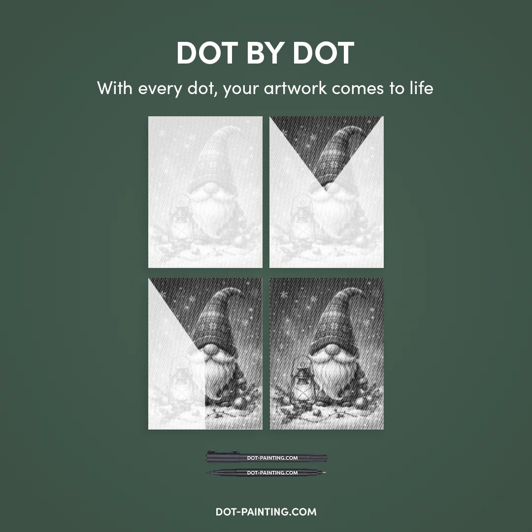 Peinture à points de gnome de Noël