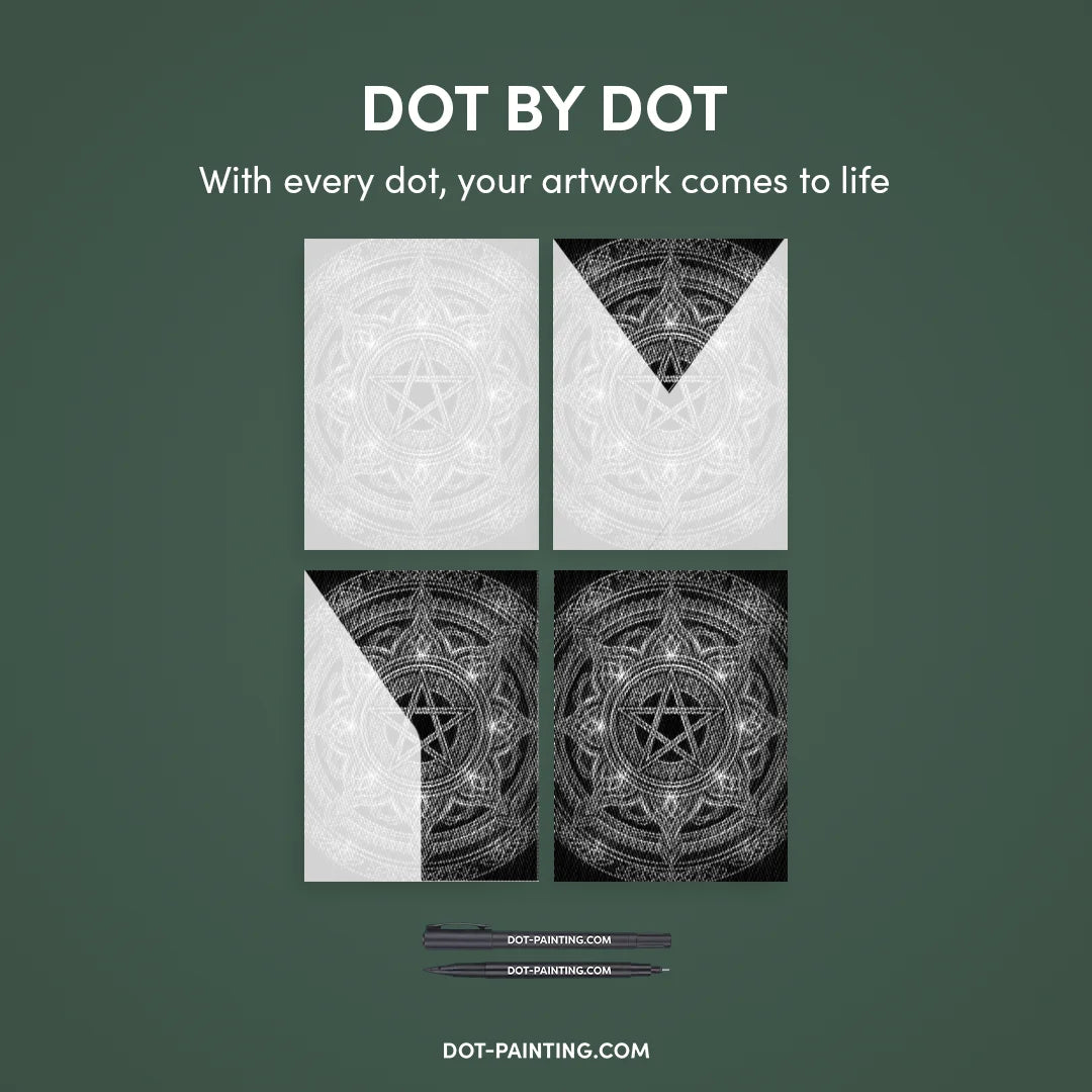 Peinture de points d’étoile de mandala