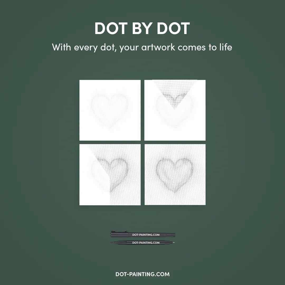 Peinture à points coeur de points